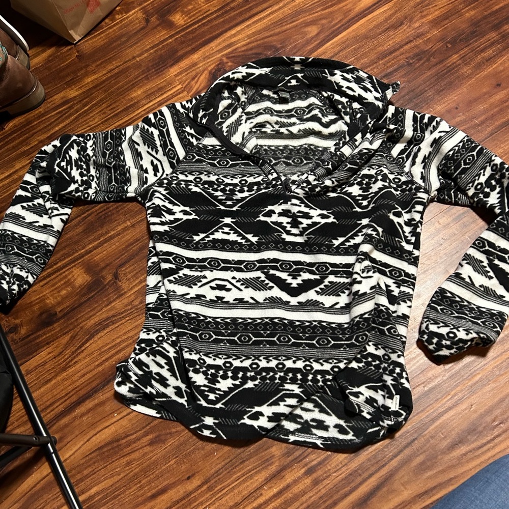 Eddie Bauer Black and White Cowl Neck Sweater